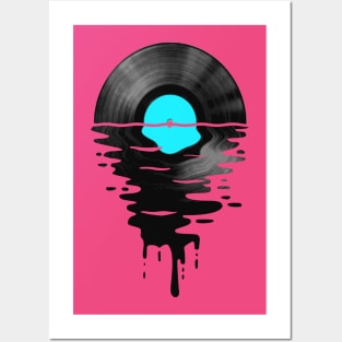 Vinyl LP Music Record Sunset Mint Blue Posters and Art